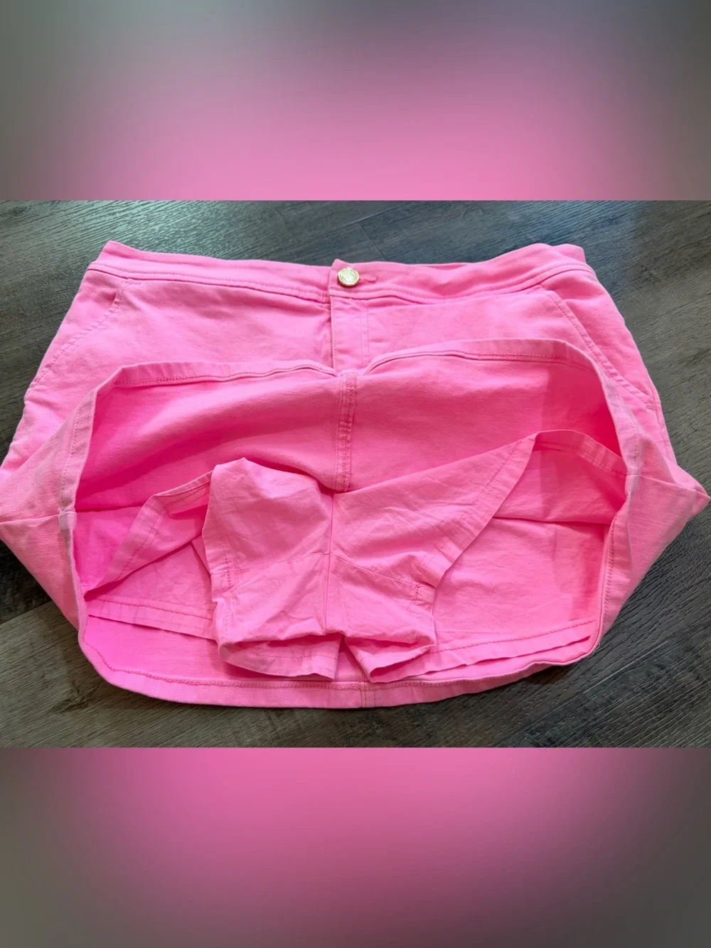Lilly Pulitzer Colette Pink Denim Skort Skirt Size 10